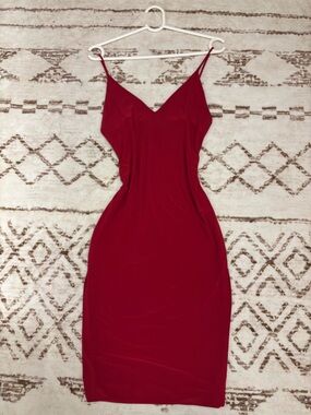 Fashion Nova Ruby Red Spaghetti Strap Midi Dress